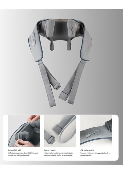 Isıtmalı Boyun ve Omuz Masaj Cihazı, Şarjlı Rahatlatıcı Konfor modelleri