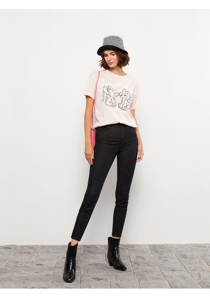 Yeni Sezon Kadın Yüksek Bel Slim Fit Düz Jean Pantolon fiyatları