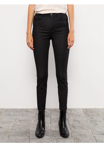 Yeni Sezon Kadın Yüksek Bel Slim Fit Düz Jean Pantolon fırsatları