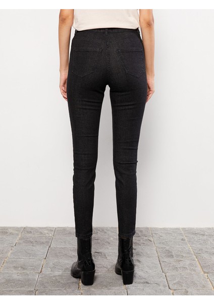 Yeni Sezon Kadın Yüksek Bel Slim Fit Düz Jean Pantolon indirimleri