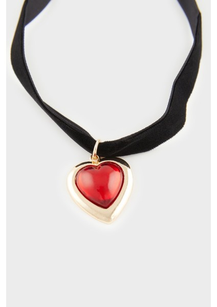 Mor Renkli Kadın Kalp Detaylı Şık Kolye E4065AXNS fiyatları