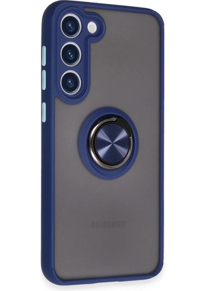 Samsung Galaxy S23 Plus Kılıf Montreal Yüzüklü Silikon Kapak - Lacivert fiyatları