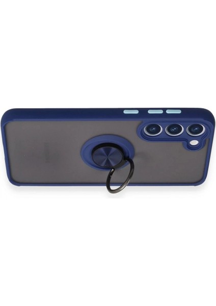 Samsung Galaxy S23 Plus Kılıf Montreal Yüzüklü Silikon Kapak - Lacivert modelleri