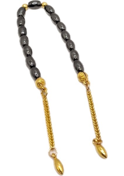 Altın ve Doğal Taş Detaylı Arpa Hematit Zaza Tesbih, Şık ve Özgün Tasarım fiyatları