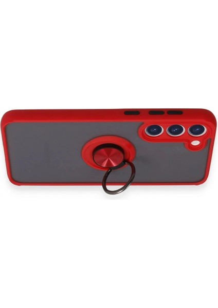 Samsung Galaxy S23 Plus Kılıf Montreal Yüzüklü Silikon Kapak - Kırmızı modelleri