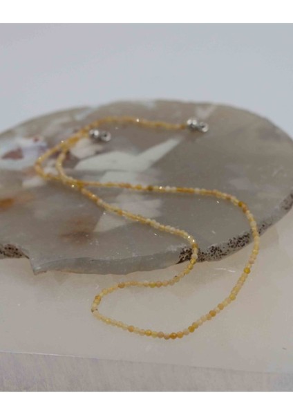 Sitrin Taşı Ince Doğal Taş Kolye 2mm, Şık ve Parlak Tasarım, Enerji Dolu Aksesuar modelleri