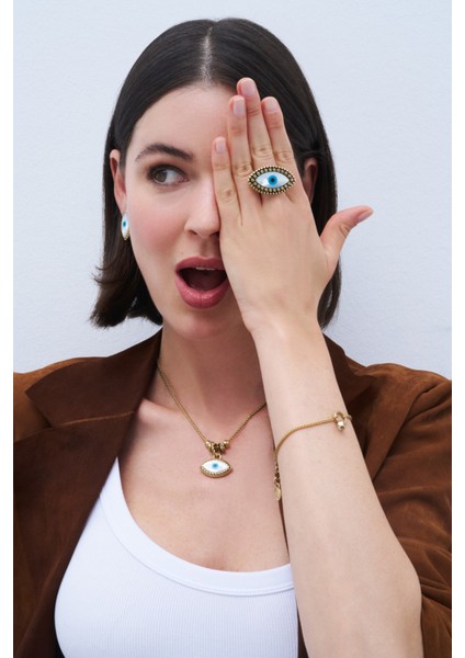 Altın Kaplama Göz Zincir Kolye, Şık ve Zarif Takı Tasarımı modelleri