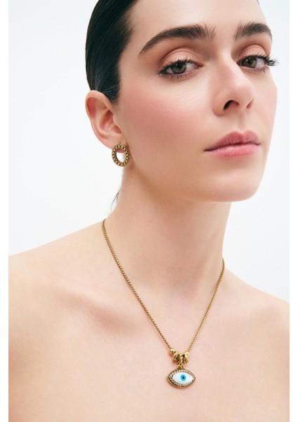 Altın Kaplama Göz Zincir Kolye, Şık ve Zarif Takı Tasarımı fırsatları