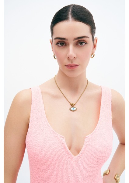 Altın Kaplama Göz Zincir Kolye, Şık ve Zarif Takı Tasarımı indirimleri