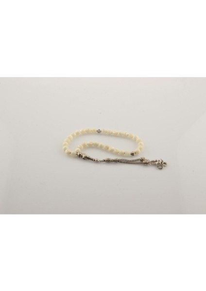 Doğal Beyaz Sedef Taş Tesbih 6 Mm, Sertifikalı, Zarif ve Şık Takı Parçası fiyatları