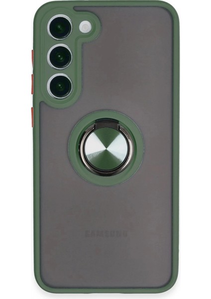 Samsung Galaxy S23 Plus Kılıf Montreal Yüzüklü Silikon Kapak - Yeşil