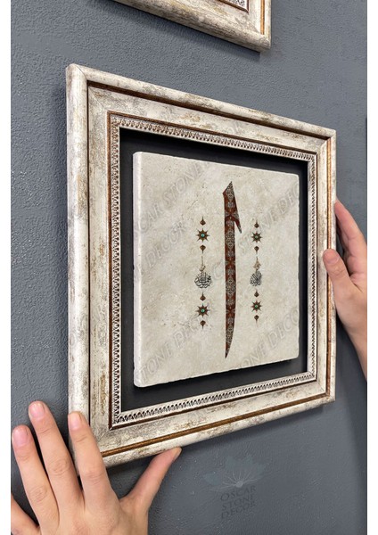 Renkli Taşlı Elif Harfi Duvar Tablosu, 30X30 Cm, Şık ve Modern Dekor Seçeneği modelleri