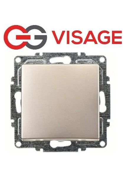 Visage Ambiance Metalik Bej Tekli Anahtar Çerçevesiz - Priz ve Anahtar Için Uyumlu Çerçeve