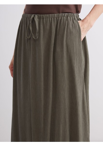 Yeni Sezon Beli Lastikli Dokulu Kloş Etek modelleri