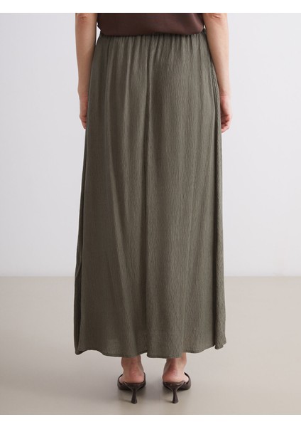 Yeni Sezon Beli Lastikli Dokulu Kloş Etek fırsatları