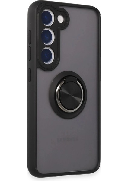 Samsung Galaxy S23 Kılıf Montreal Yüzüklü Silikon Kapak - Siyah fiyatları