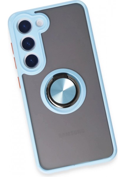 Samsung Galaxy S23 Kılıf Montreal Yüzüklü Silikon Kapak - Buz Mavi fırsatları