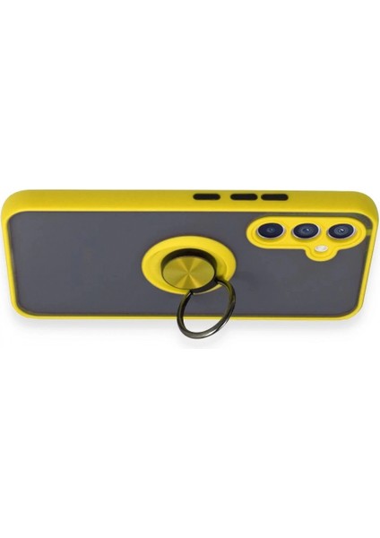 Samsung Galaxy A54 5g Kılıf Montreal Yüzüklü Silikon Kapak - Sarı modelleri