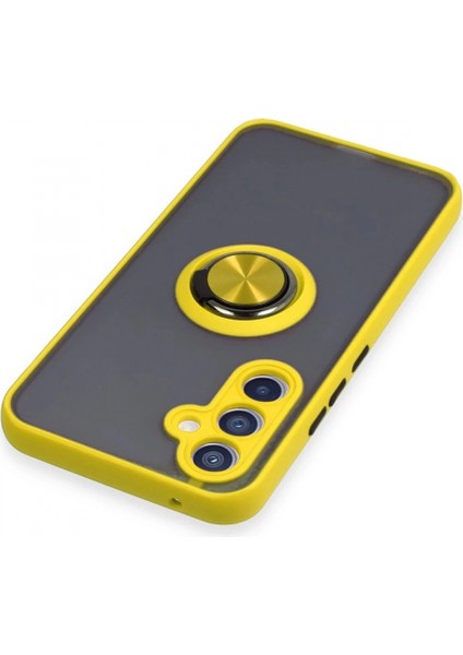 Samsung Galaxy A54 5g Kılıf Montreal Yüzüklü Silikon Kapak - Sarı fırsatları