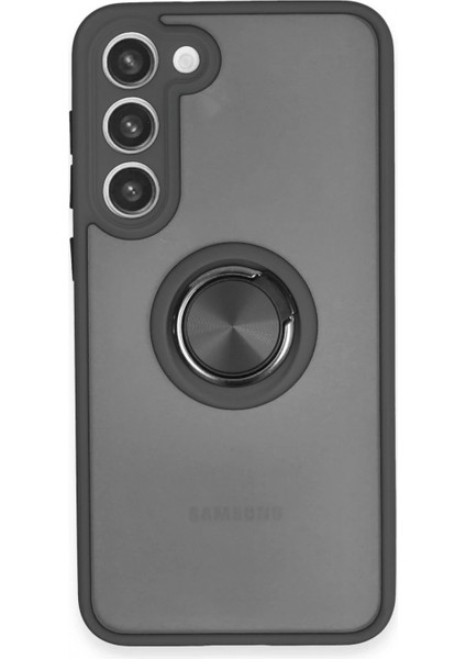 Samsung Galaxy S23 Plus Kılıf Montreal Yüzüklü Silikon Kapak - Siyah