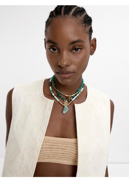 Renkli Taşlı Kısa Kolye Seti, Şık ve Parlak Takım