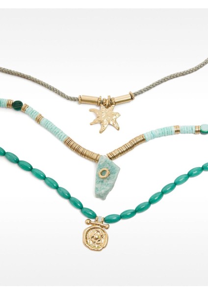 Renkli Taşlı Kısa Kolye Seti, Şık ve Parlak Takım modelleri