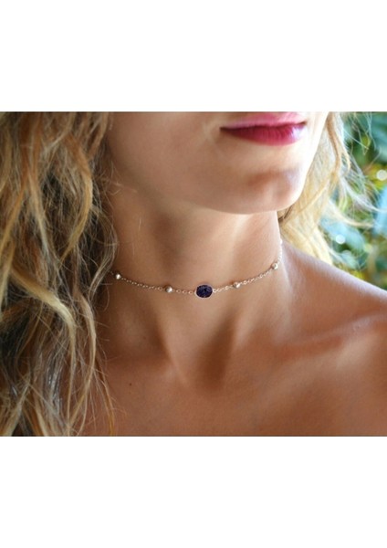 Renkli Hematit Taşlı Kısa Kolye, Şık ve Doğal Takı Seçeneği