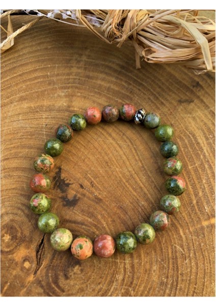 Yeşil Unakit Bileklik 8mm Doğal Taş Şık Takı Sevgiliye Hediye Seçenekleri