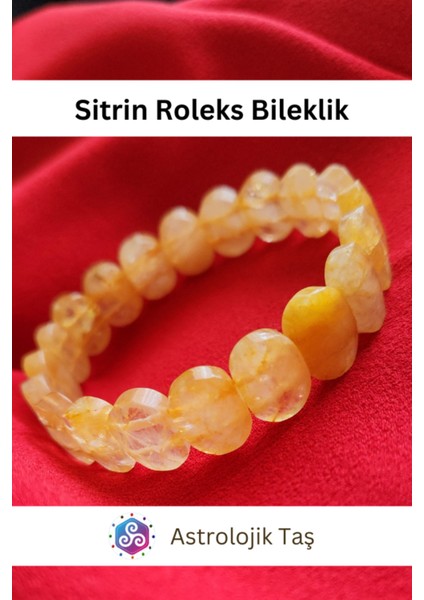 Sitrin Doğal Taş Bileklik, Oval, Sarı, Zarif ve Şık Takı Tasarımı