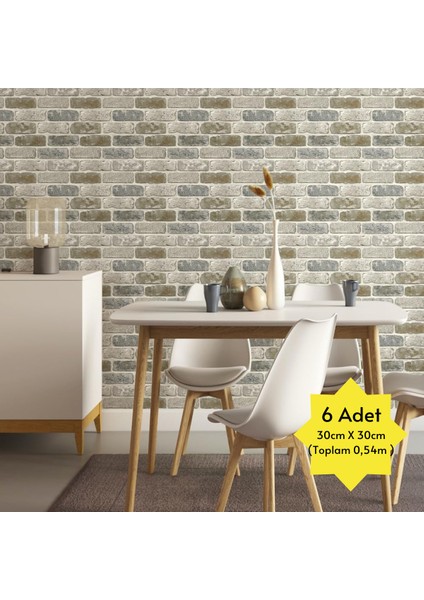 30X30CM 6'lı Renkli 3D Kendinden Yapışkanlı Duvar Kaplama Seti modelleri