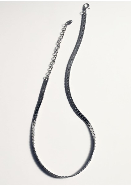 Parlak Gümüş Düz Zincir Kolye, Şık ve Zarif Tasarım, Günlük Kullanım Için Ideal modelleri