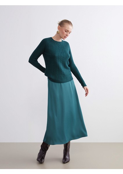 Yeni Sezon Beli Lastikli A Kesim Saten Etek