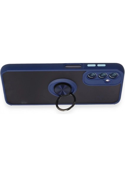 Samsung Galaxy A14 4g Kılıf Montreal Yüzüklü Silikon Kapak - Lacivert modelleri