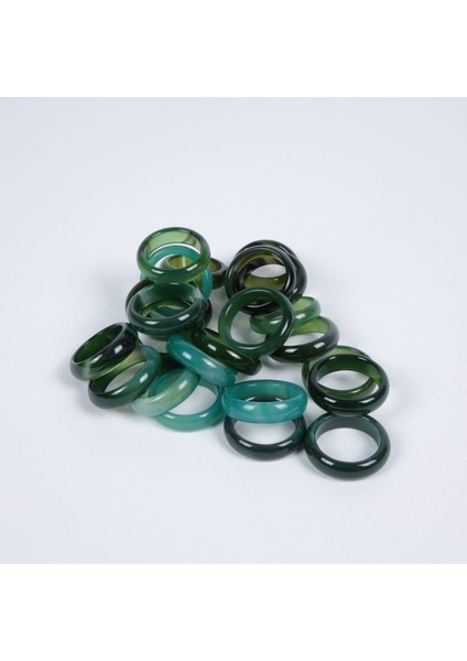 25 Adet Yeşil Akik Yüzük Paketi, Hac ve Umre Dağıtımı Için Renkli Takı Seti