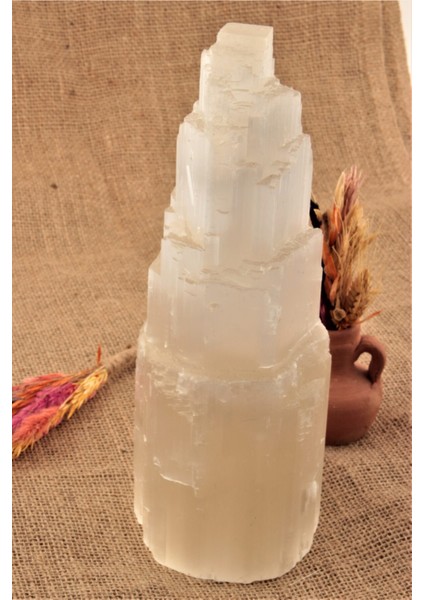 Sertifikalı Selenit Doğal Taş, Özel Şekil, Beyaz Renkli, Enerji Dengeleyici Tasarım fiyatları