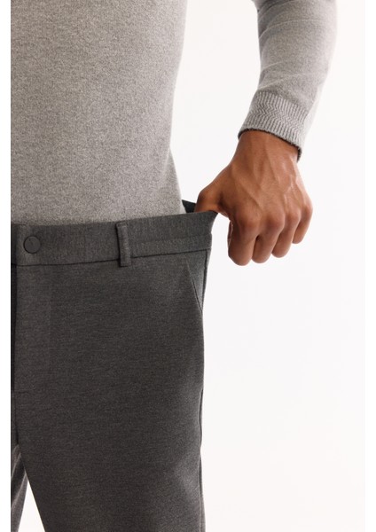 Erkek Antrasit Yanı Lastikli Viskon Karışımlı Slim Fit Chino Pantolon A52Y3053 indirimleri