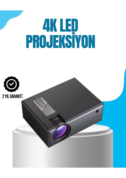 Buğz Full Hd Destekli Taşınabilir Projeksiyon Cihazı – Hdmı, Usb, VGA Girişli, Uzaktan Kumandalı