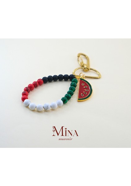 Doğal Taş Anahtarlık, Filistin Teması, Mavera Model, Karpuz Detaylı modelleri