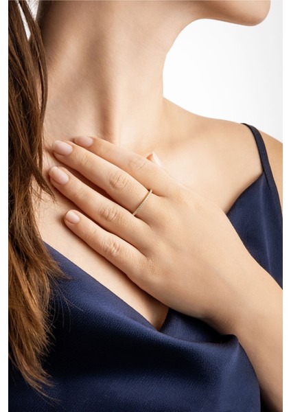 Parlak Taşlı, 18 Ayar Sarı Altın Kaplama Gümüş Tamtur Yüzük fiyatları