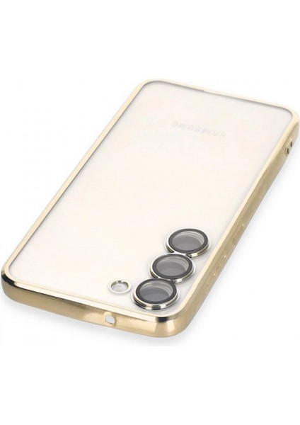 Samsung Galaxy S23 Plus Kılıf Lensli Silikon - Gold modelleri