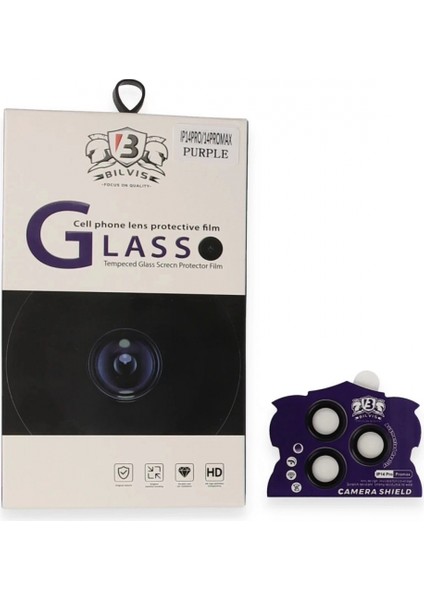 iPhone 14 Pro Max Bilvis Titan Kamera Lens - Derin Mor
