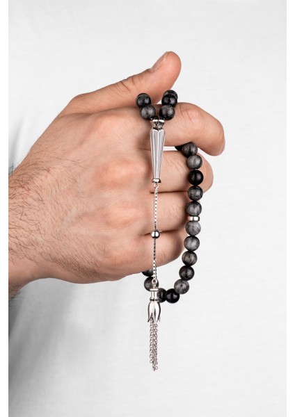 Doğal Kartal Gözü Taşlı 27 cm Gümüş Tesbih, Şık ve Zarif Tasarım fırsatları