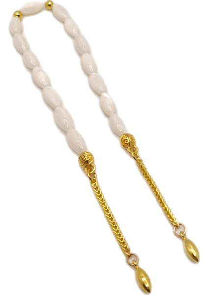 Altın ve Doğal Sedef Taşlı Şık Tesbih, Zarif ve Özgün Tasarım fiyatları