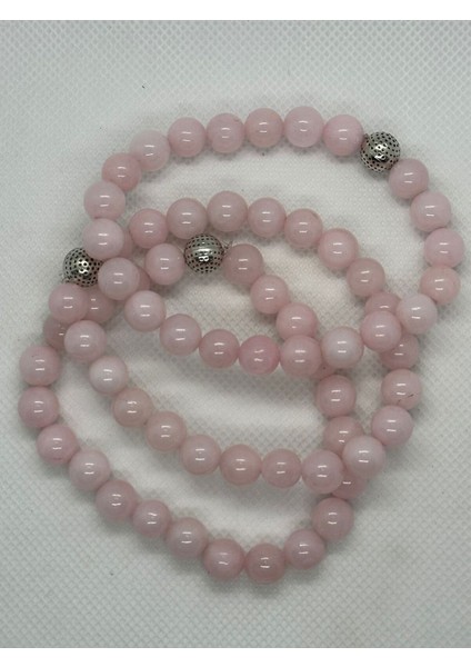 Doğal Pembe Kuvars Bileklik, Aşk ve Şans Getirici Taş, 1 Adet modelleri