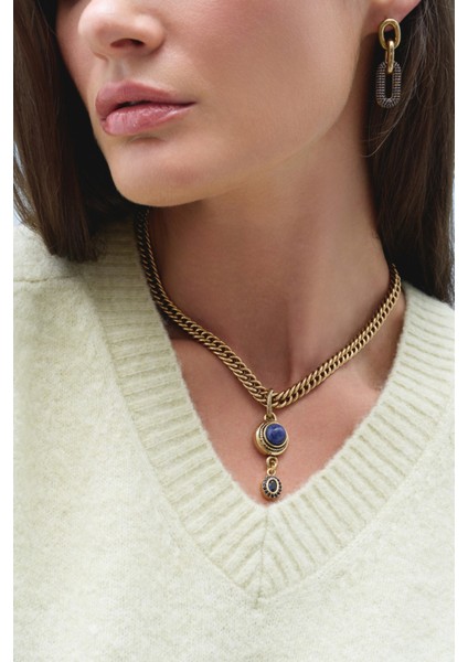 Lapis Taşlı Zincir Kolye, Şık ve Zarif Aksesuar, Mükemmel Hediye Seçeneği. fiyatları