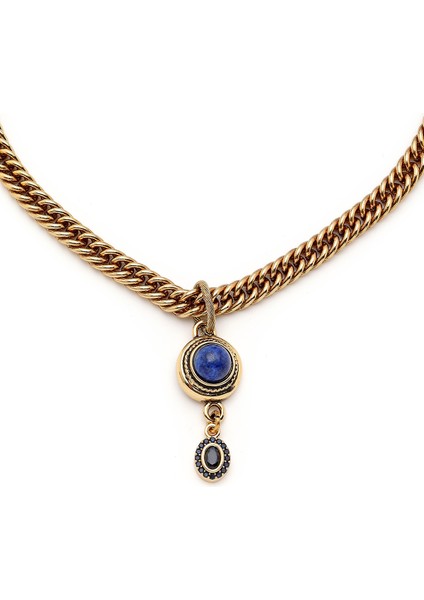 Lapis Taşlı Zincir Kolye, Şık ve Zarif Aksesuar, Mükemmel Hediye Seçeneği. indirimleri