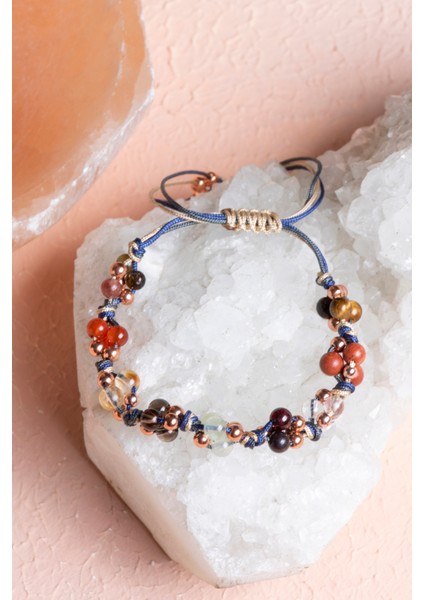 Renkli Doğal Taş Makrome Bileklik, Oğlak Burcu Için Şık ve Doğal Tasarım fiyatları