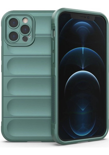 iPhone 12 Pro Kılıf Optimum Silikon - Koyu Yeşil