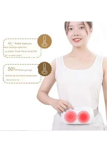 Şarjlı Titreşimli Bel ve Karın Masaj Pedi, Isıtmalı, Ems, Vibro, Regl ve Yağ Yakıcı