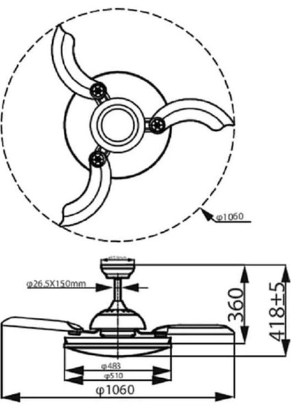 Philips Atlas Dc Fan Ceiling Tavan Vantilatörlü Armatür, Açılır/kapanır Kanatlı, Kumandalı modelleri
